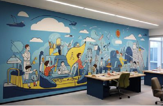 环江办公室墙绘的特点。